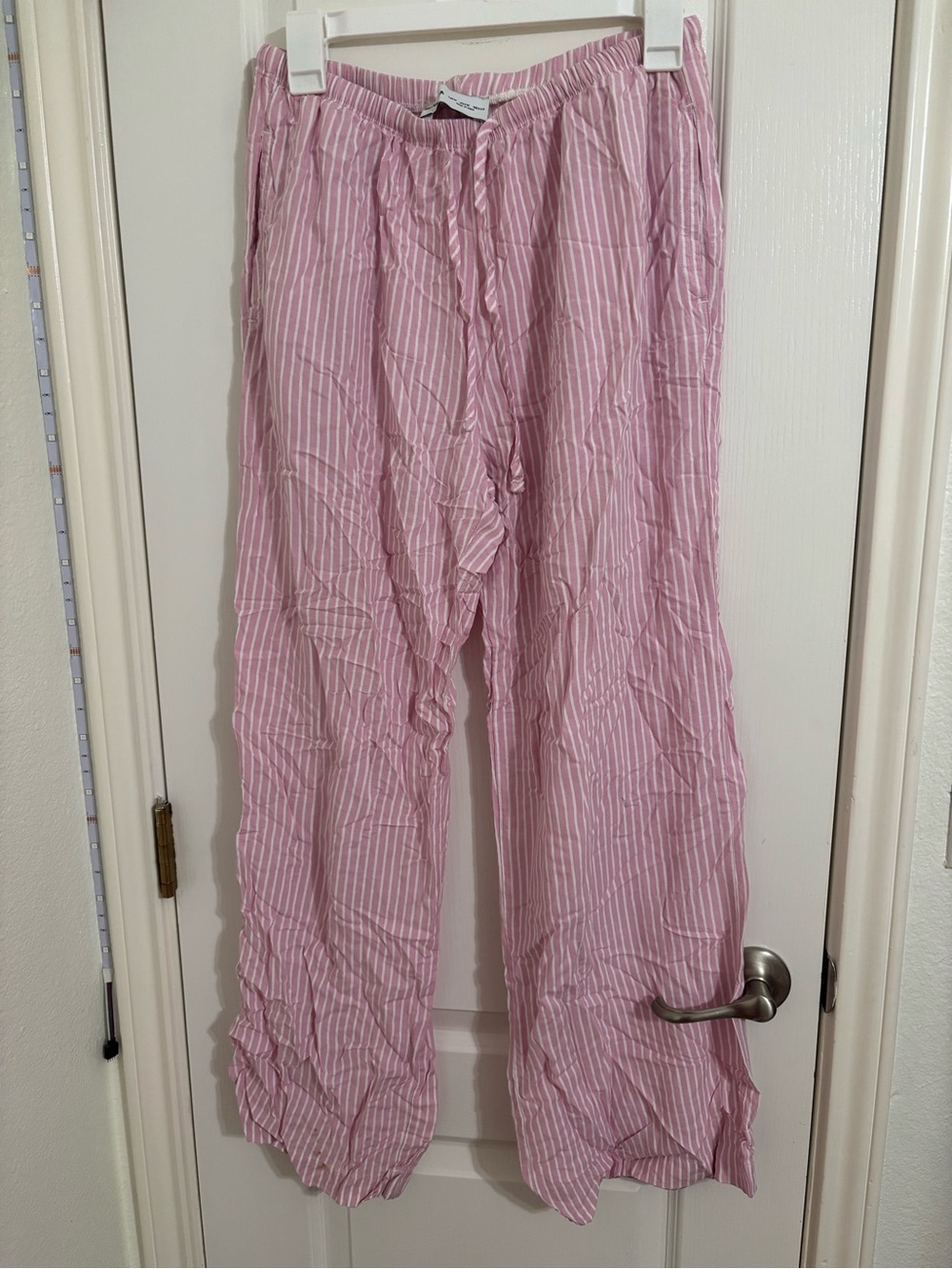 Bershka Pink & White Striped Kids Elastic-Waist Pants